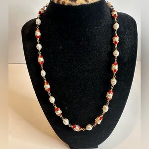 MMA Smithsonian Institution Gold Plated Necklace,‎ 925 Sterling Silver,Pearls